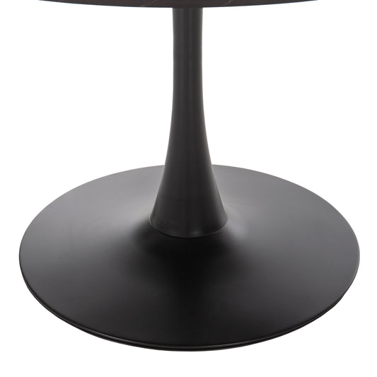 ΤΡΑΠΕΖΙ ΤΡΑΠΕΖΑΡΙΑΣ ROLLO ΣΤΡΟΓΓΥΛΟ BLACK MARBLE Φ120x74