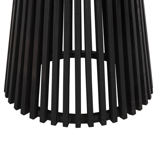 DINING TABLE FRANTZ SOLID MINDI WOOD IN BLACK Φ150x75