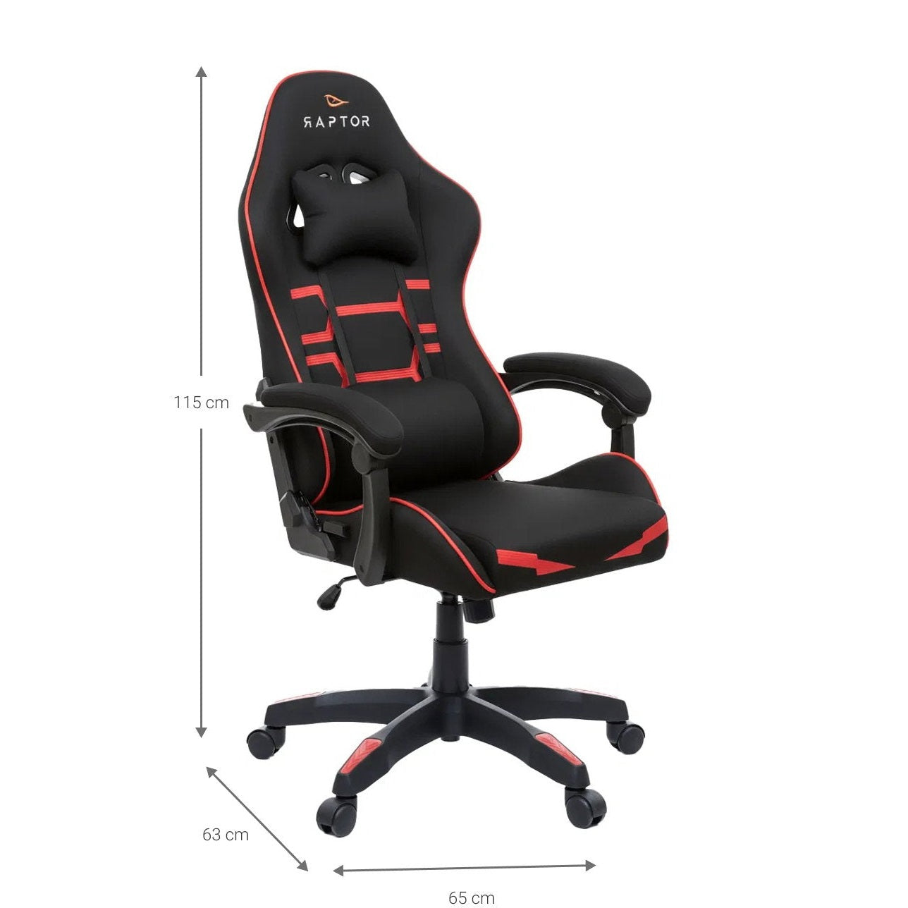 Καρέκλα Gaming Raptor Inferno Κόκκινο 65x63x115