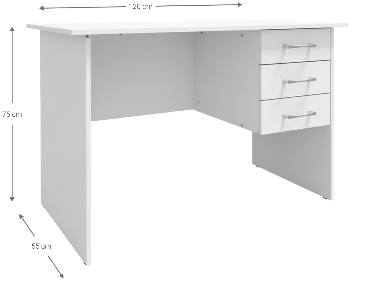 Γραφείο Oliver Λευκό 120x55x75