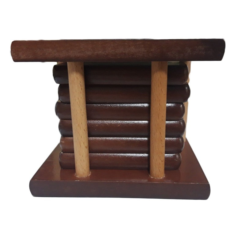 Σετ 6 Ξύλινα Σουβέρ Τετράγωνα 12x8x9