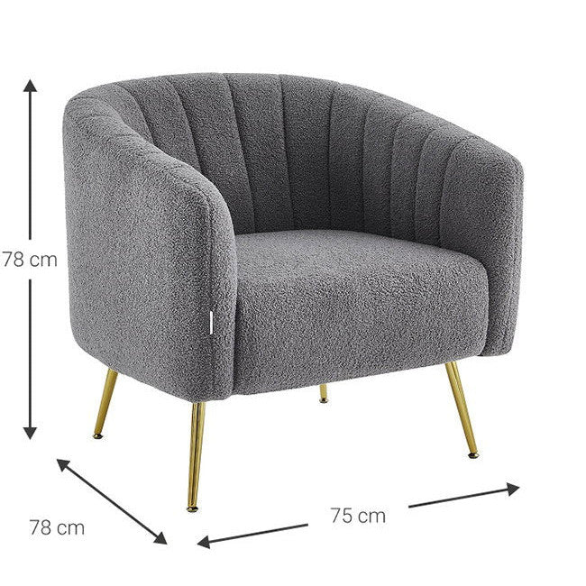 Armchair Ashvane Grey 78x75x79