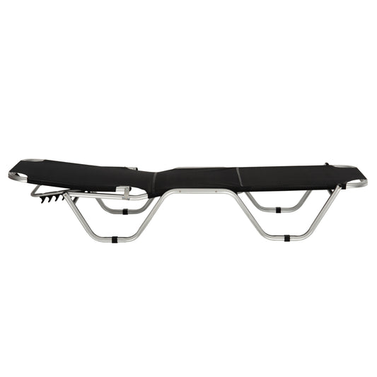 WALDO PROFESSIONAL ALUMINUM SUN LOUNGER BLACK 195x53-60x30