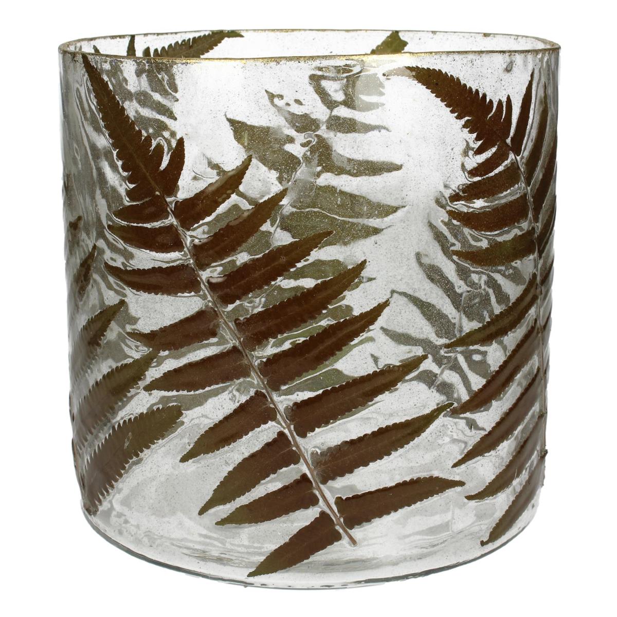 Κηροπήγιο Φύλλα Τσαγιού Διάφανο Γυαλί 20x20x20