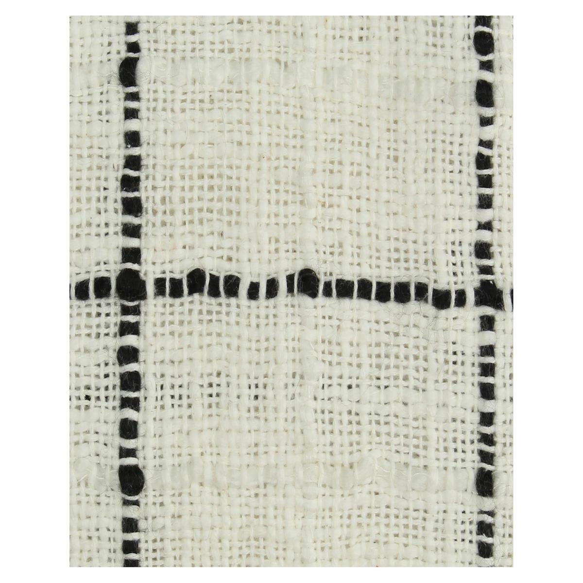 Ριχτάρι Καρώ Βαμβακερό Μαύρο 130x170εκ