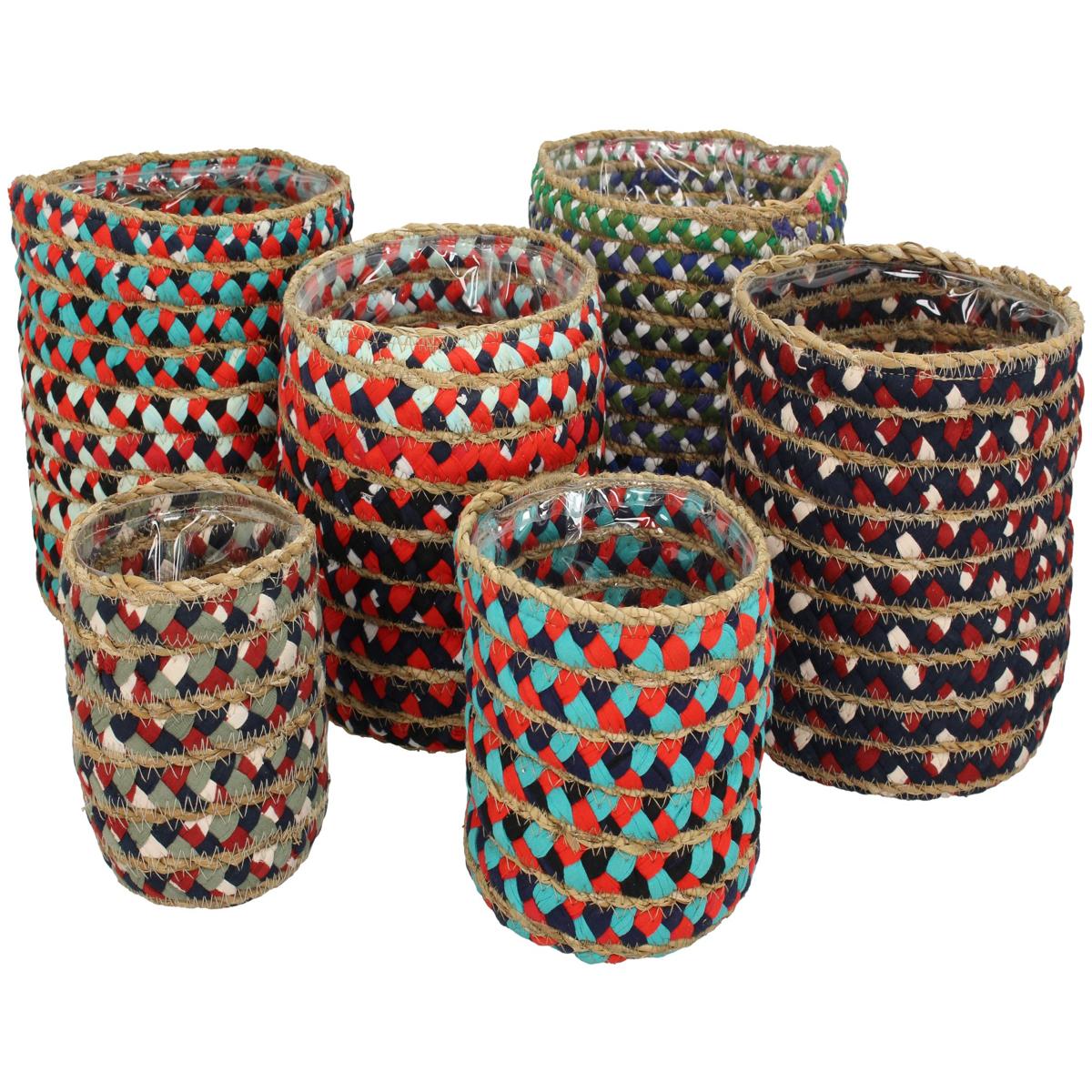 Κασπώ Πολύχρωμο Ύφασμα 20x20x20 Σετ 3 Τμχ