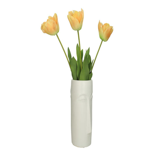 Βάζο Πρόσωπο Λευκό Κεραμικό 12x15.8x28.5