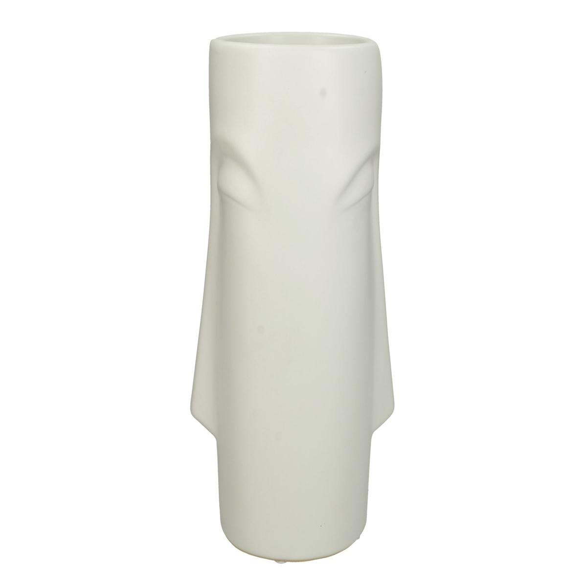 Βάζο Πρόσωπο Λευκό Κεραμικό 12x15.8x28.5