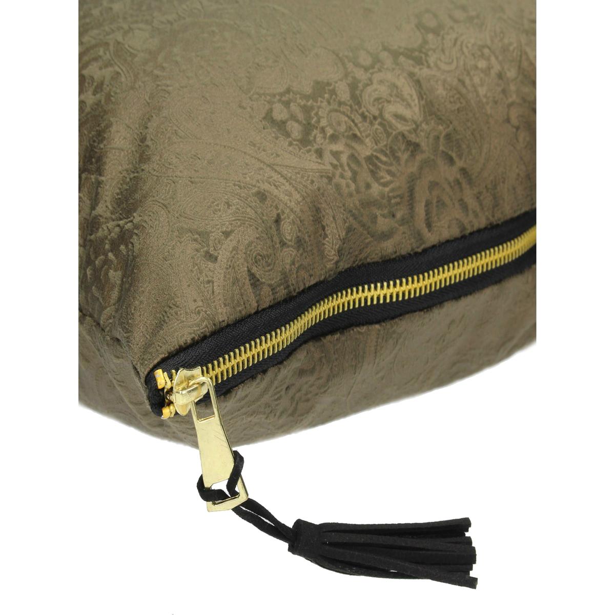 Μαξιλάρι Paisley Καφέ Βελούδο 45x45εκ