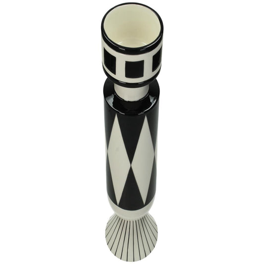 Βάζο με Σχέδιο Μαύρο Δολομίτης 11x11x39