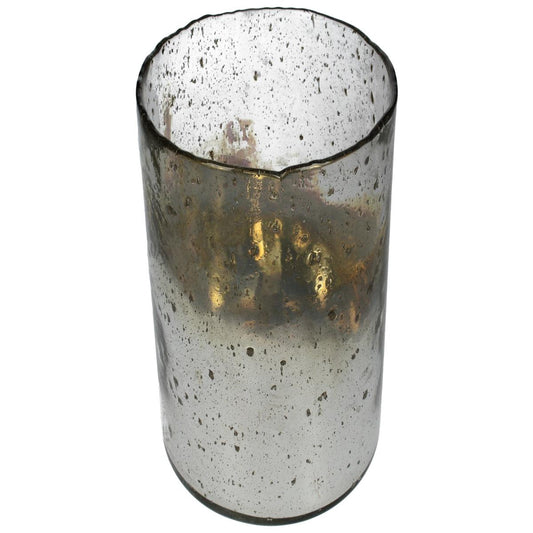 Κηροπήγιο Ασημί Γυαλί 15x15x20