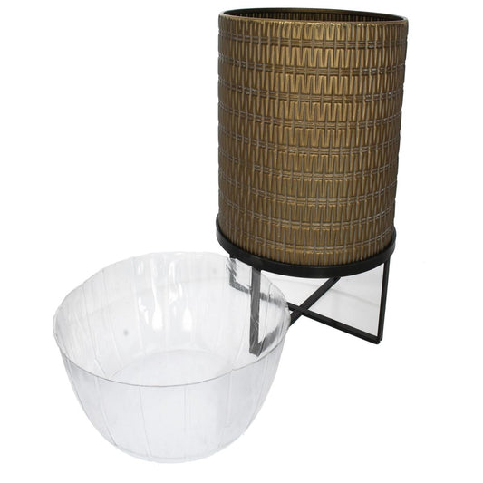 Κασπώ Μπρονζέ Μέταλλο 32.5x32.5x41 Σετ 2 Τμχ