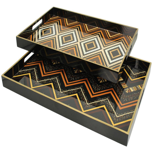 Δίσκος Σερβιρίσματος Φυσικό MDF 50x35x4 Σετ 2 Τμχ