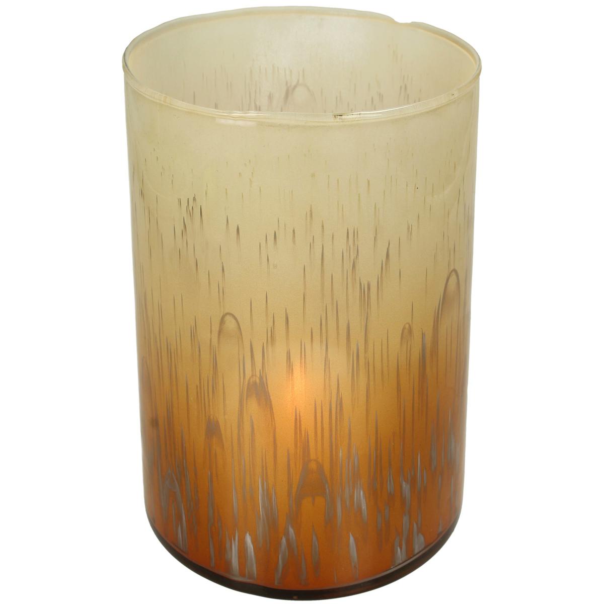 Κηροπήγιο Πορτοκαλί Γυαλί 15x15x16