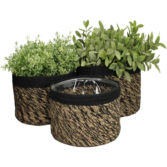 Κασπώ Μαύρο Γιούτα 25x25x15 Σετ 3 Τμχ