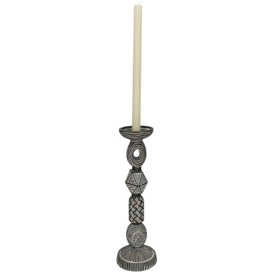 Κηροπήγιο Tribal Καφέ Polyresin 11.5x11.5x28