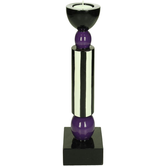 Κηροπήγιο Μοβ Polyresin 8.2x8.2x24