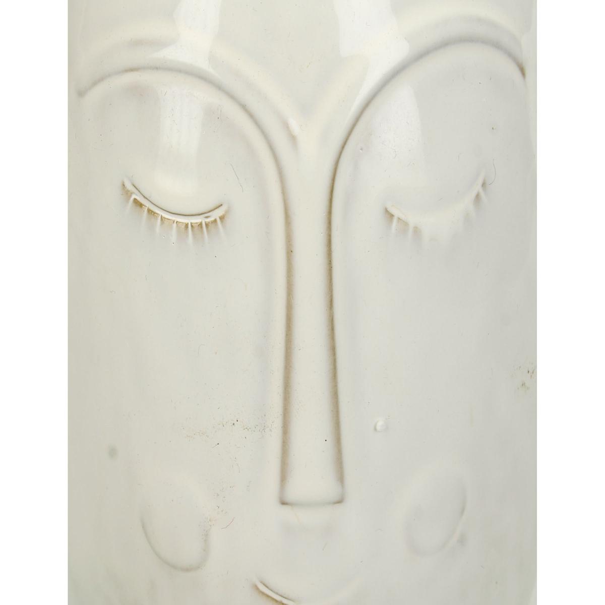 Βάζο Πρόσωπο Λευκό Κεραμικό 19x12.7x18.6