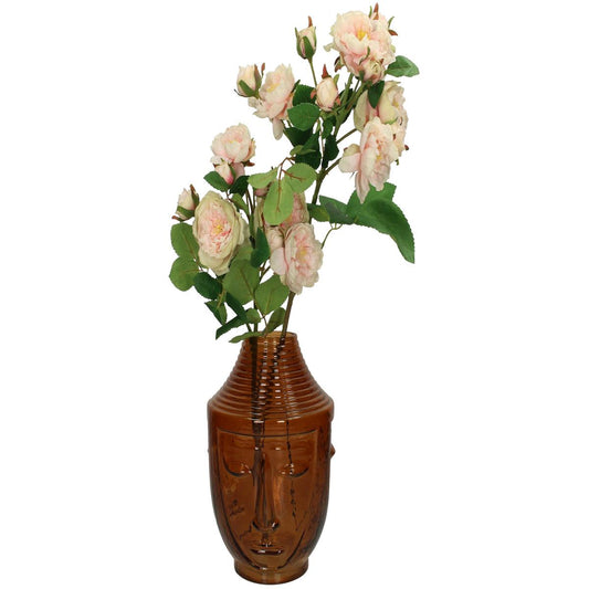 Βάζο Πρόσωπο Καφέ Γυαλί 18x18x25