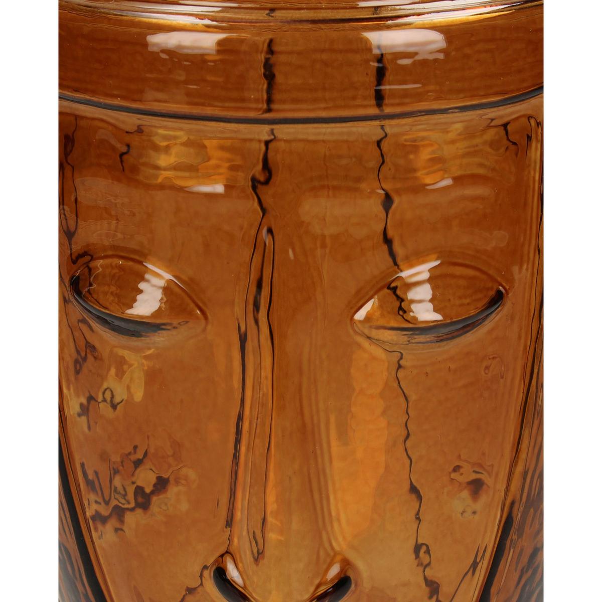 Βάζο Πρόσωπο Καφέ Γυαλί 18x18x25