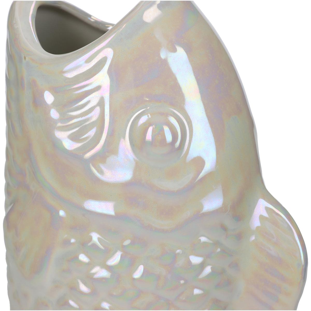 Βάζο Ψάρι Ιβουάρ Κεραμικό 15.5x10.5x28