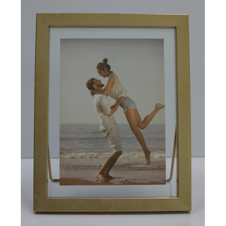 Κορνίζα Γυάλινη με Χρυσό Μεταλλικό Πλαίσιο 10x15εκ