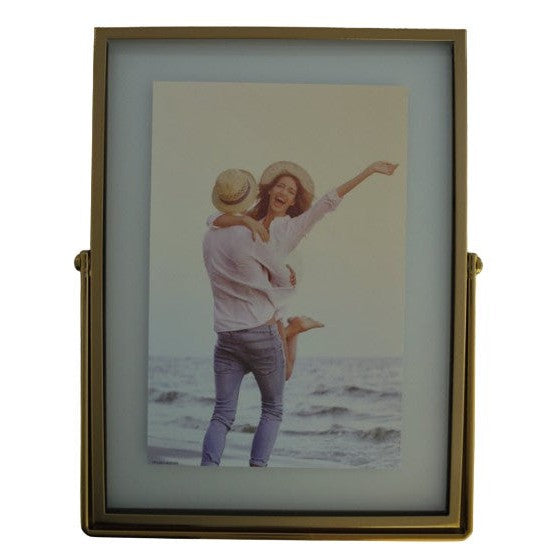 Κορνίζα Γυάλινη με Χρυσό Μεταλλικό Πλαίσιο 10x15εκ