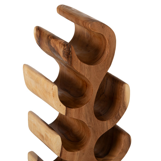 WOODEN VERTICAL BOTTLE RACK MADE OF SUAR WOOD 27x18.5x82