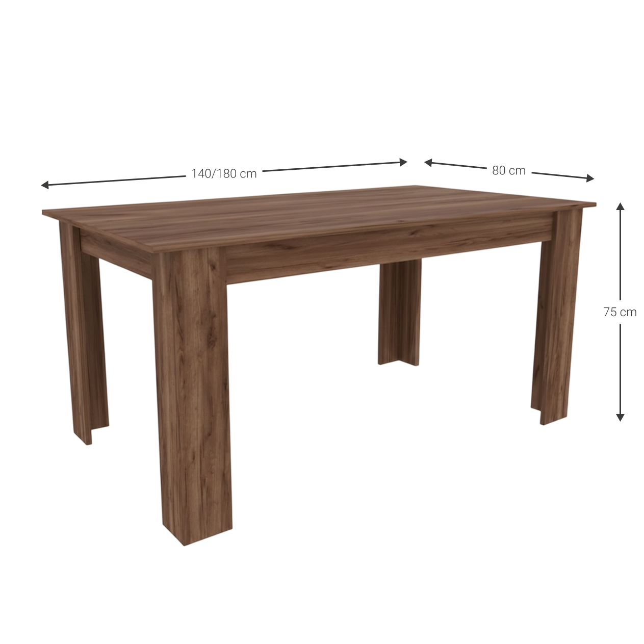 Extendable Dining Table Bruno 140x80x75