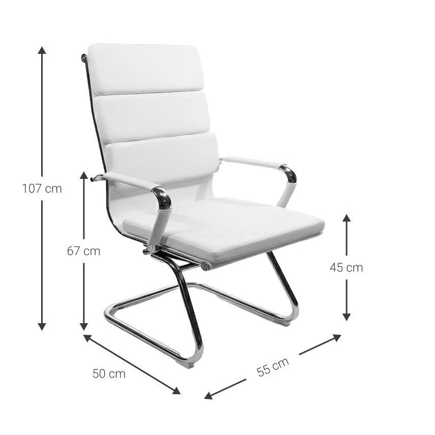 Veilstone Reception Chair White 55x50x107