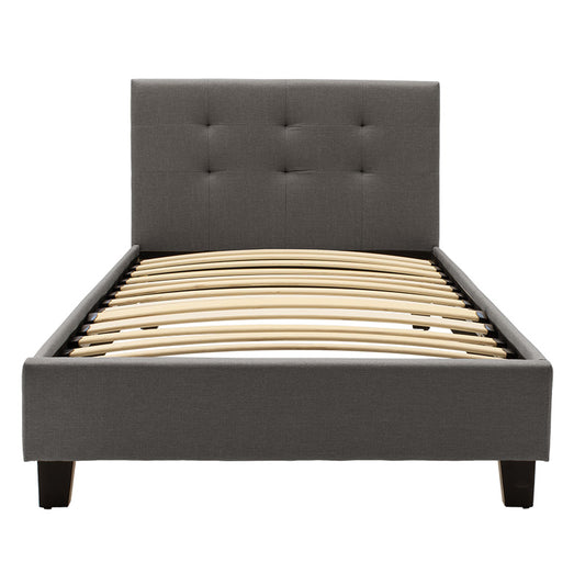 Κρεβάτι Μονό Υφασμάτινο Ανθρακί 107x213x88