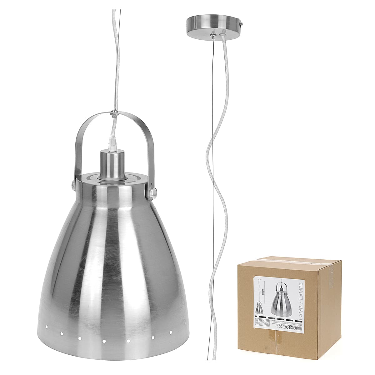 Φωτιστικό Οροφής Μεταλλικό Ασημί 26x26x40