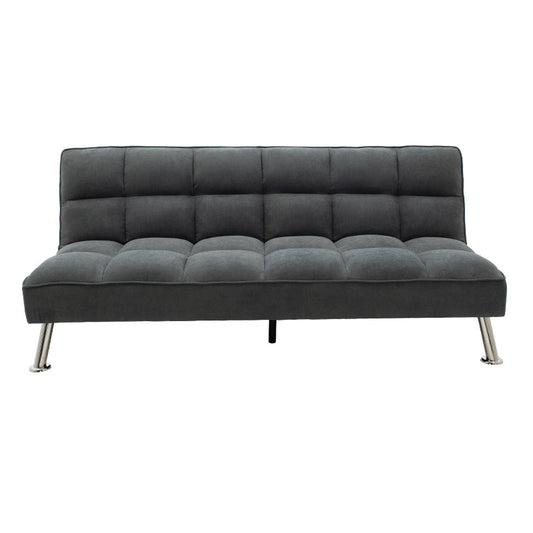 Καναπές Κρεβάτι Τριθέσιος Υφασμάτινος/Μεταλλικός Ανθρακί/Ασημί 189x92x82