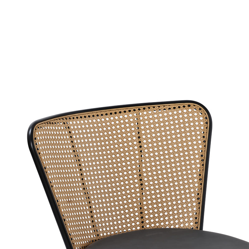 Καρέκλα Daniele Φυσικό PE Rattan-Ανθρακί PU-Μαύρο Μέταλλο 46.5X57.5X77.5