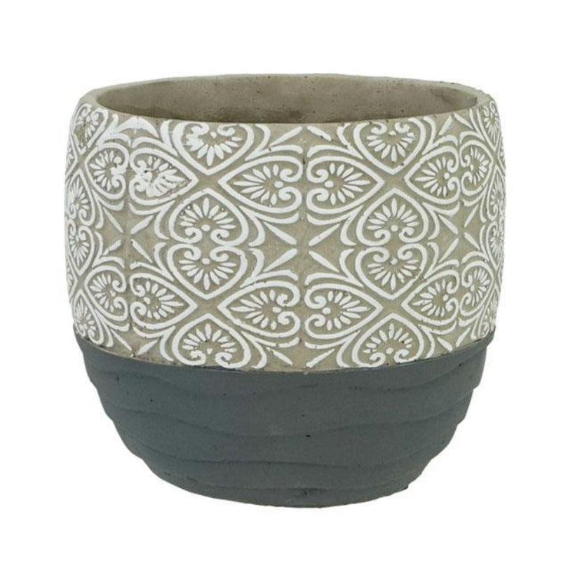 Κασπώ Κεραμικό Γκρι/Λευκό 17x17x16