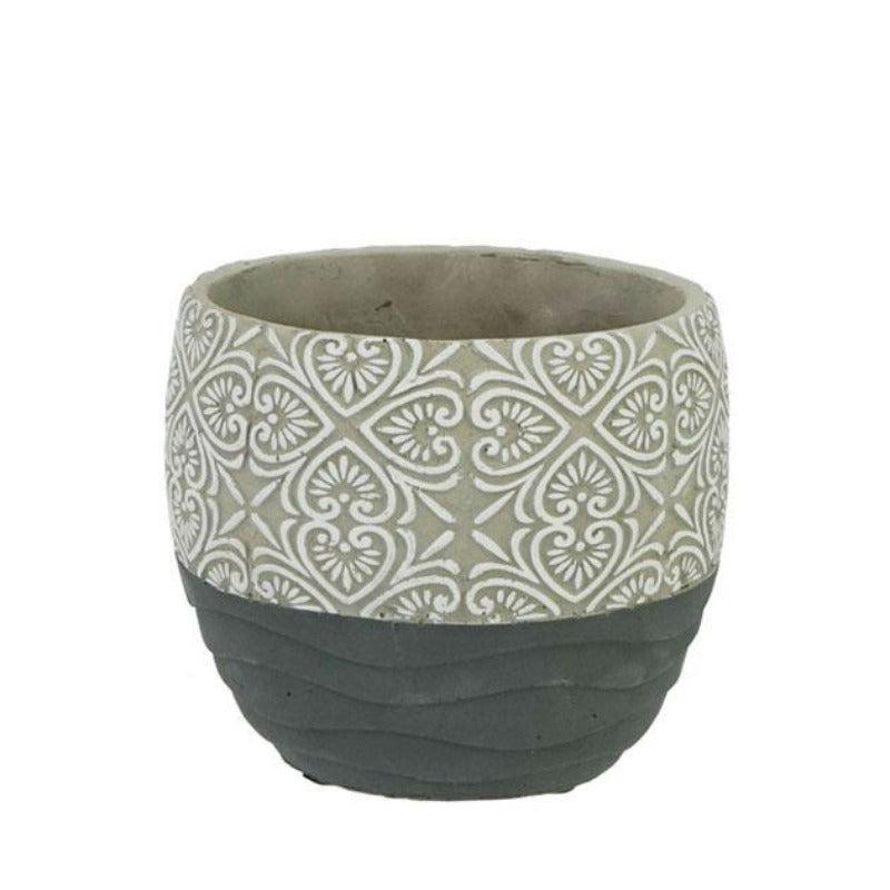 Κασπώ Κεραμικό Γκρι/Λευκό 15x15x14