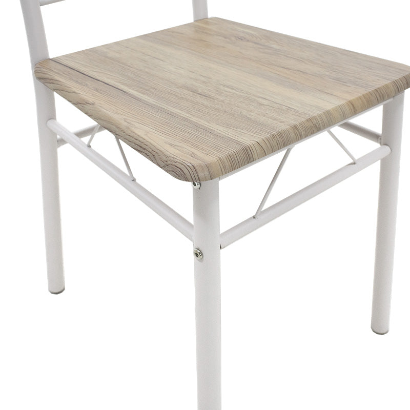 Τραπεζαρία Roza Σετ 5 Τμχ Χρώμα Sonoma - Πόδια Λευκό Gloss 120x70x75