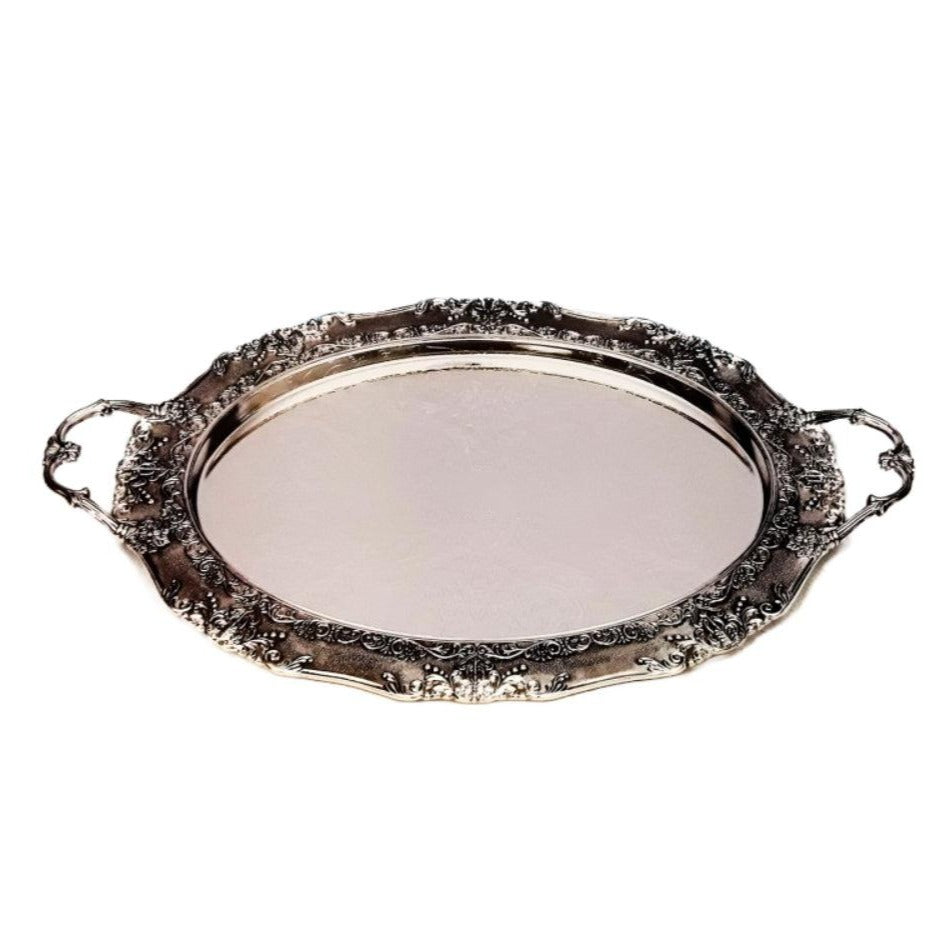 Δίσκος με Καθρέπτη Επάργυρος Ασημί 53x36x4