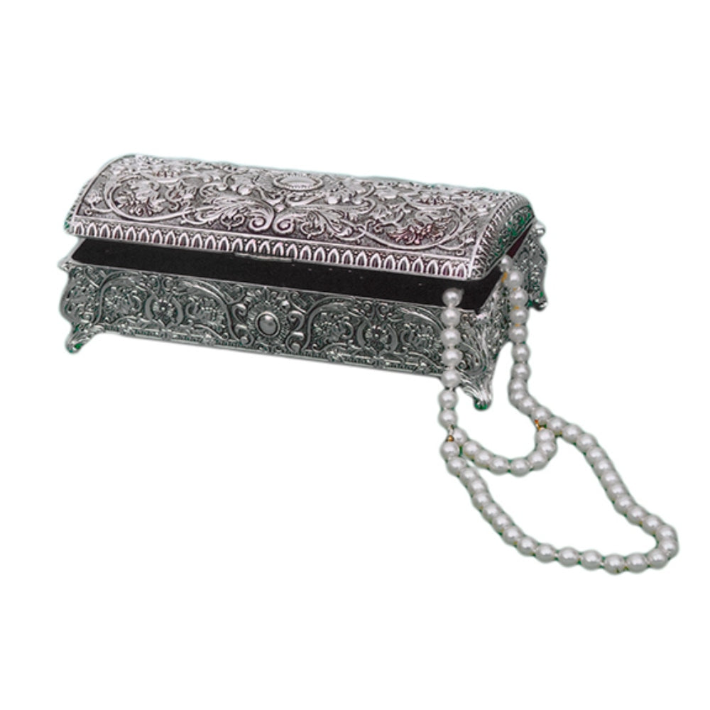 Μπιζουτιέρα Επάργυρη Μεταλλική Ασημί 19x9x8