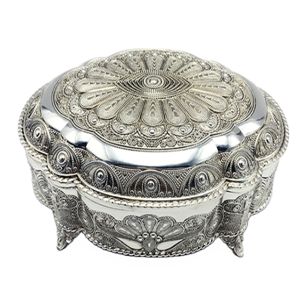 Μπιζουτιέρα Επάργυρη Μεταλλική Ασημί 20x16x9