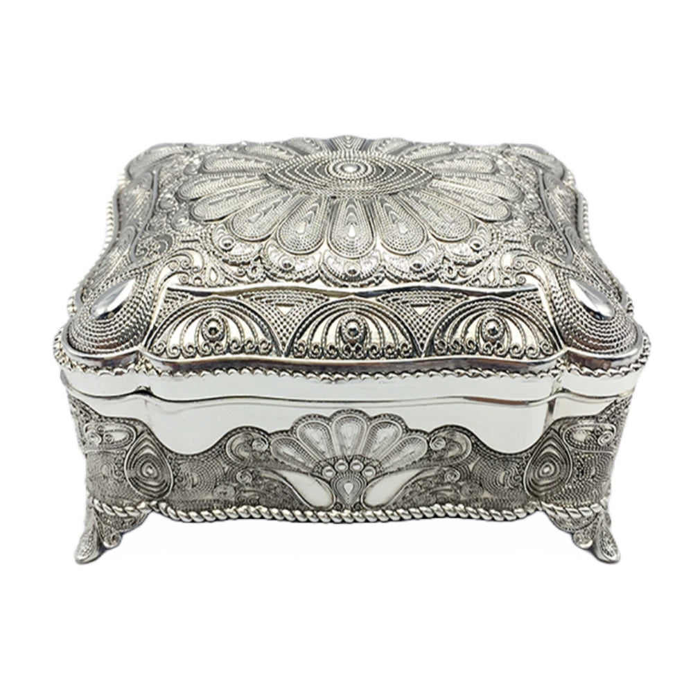 Μπιζουτιέρα Επάργυρη Μεταλλική Ασημί 8x6x5