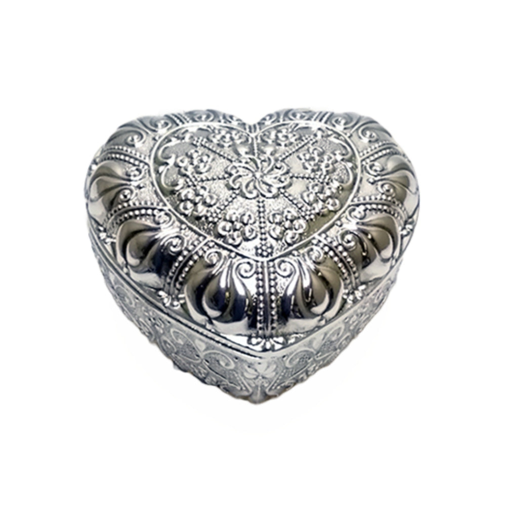 Μπιζουτιέρα 'Καρδιά' Επάργυρη Μεταλλική Ασημί 8x8x4