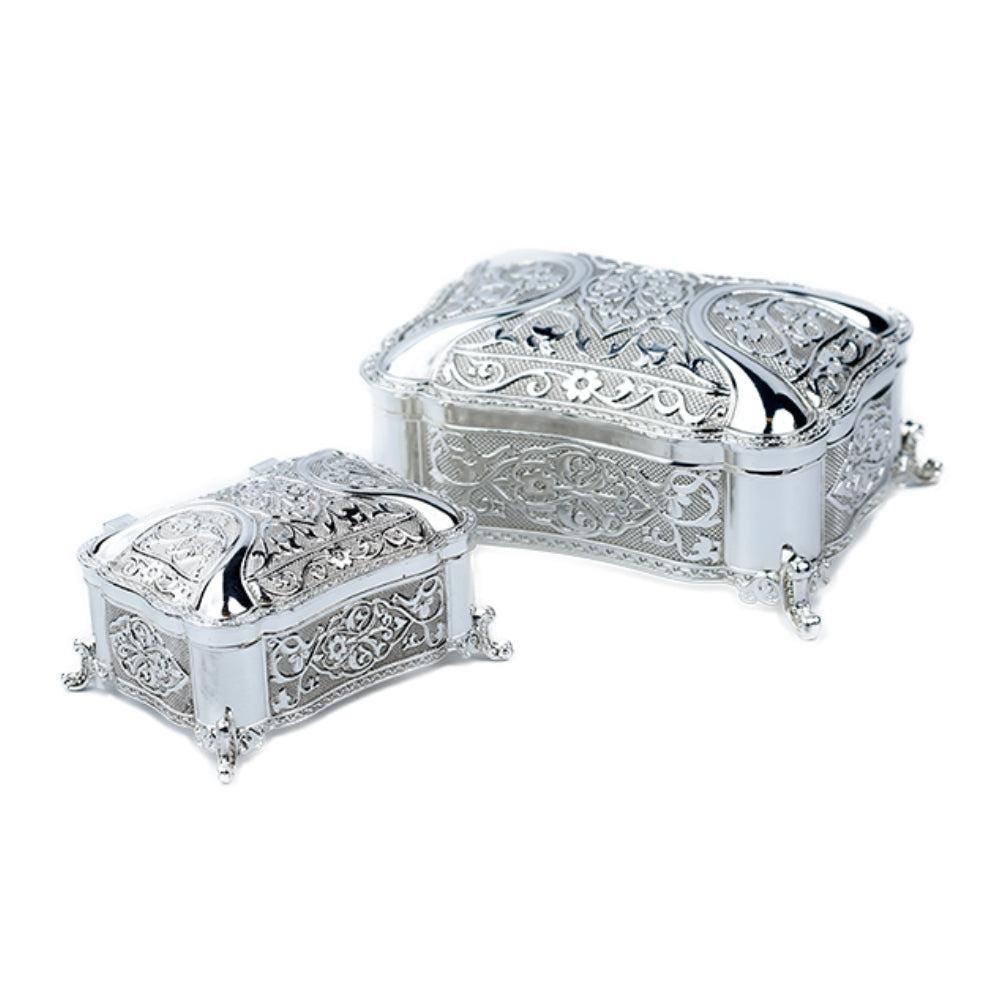 Μπιζουτιέρα Επάργυρη Μεταλλική Ασημί 13x10x7