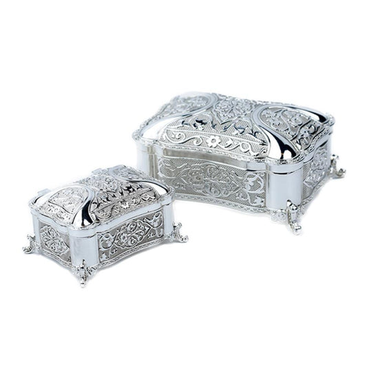 Μπιζουτιέρα Επάργυρη Μεταλλική Ασημί 13x10x7