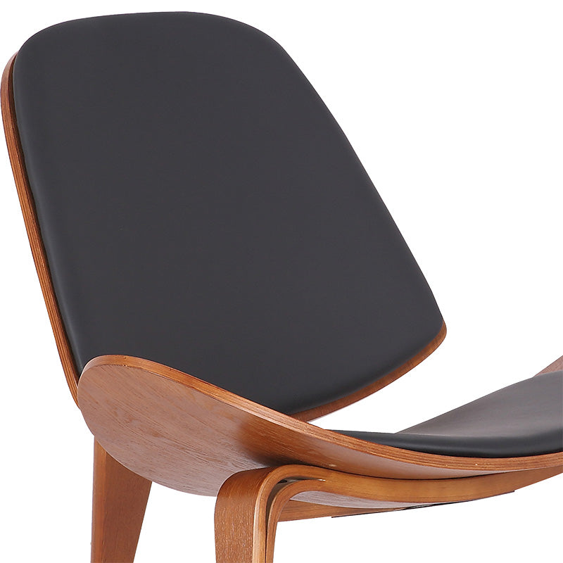 Πολυθρόνα Ξύλινη/Δερματίνης Καφέ/Μαύρη 90x73x75