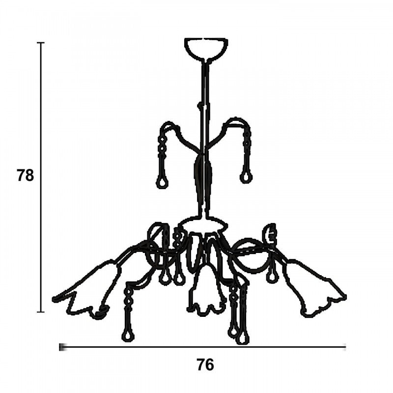 Φωτιστικό Πολύφωτο 3φ Μέταλλο Χρώμιο/Γυαλί Ε14