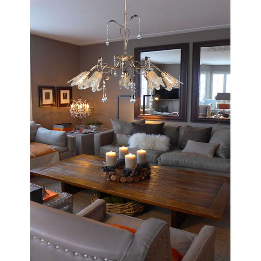 Φωτιστικό Πολύφωτο 5φ Μέταλλο Μπρονζέ/Γυαλί Ε14