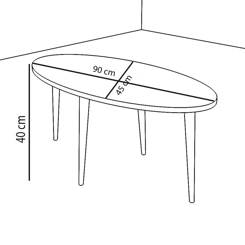 Τραπέζι Σαλονιού Ξύλινο Φυσικό/Καφέ 90x45x40