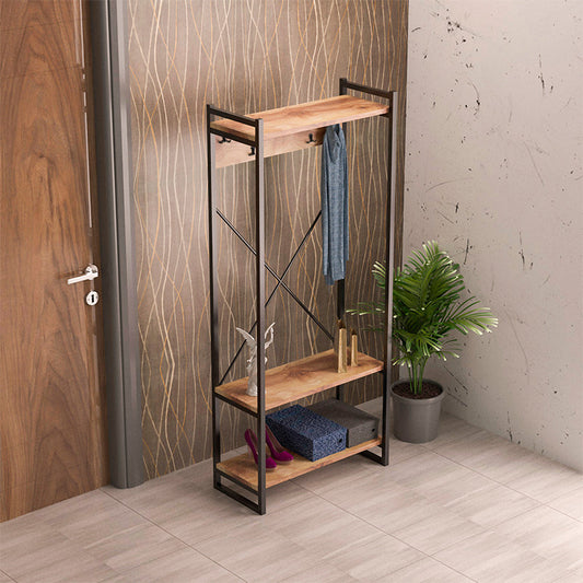 Έπιπλο Εισόδου Baker Καρυδί-Μαύρο 90x34x180