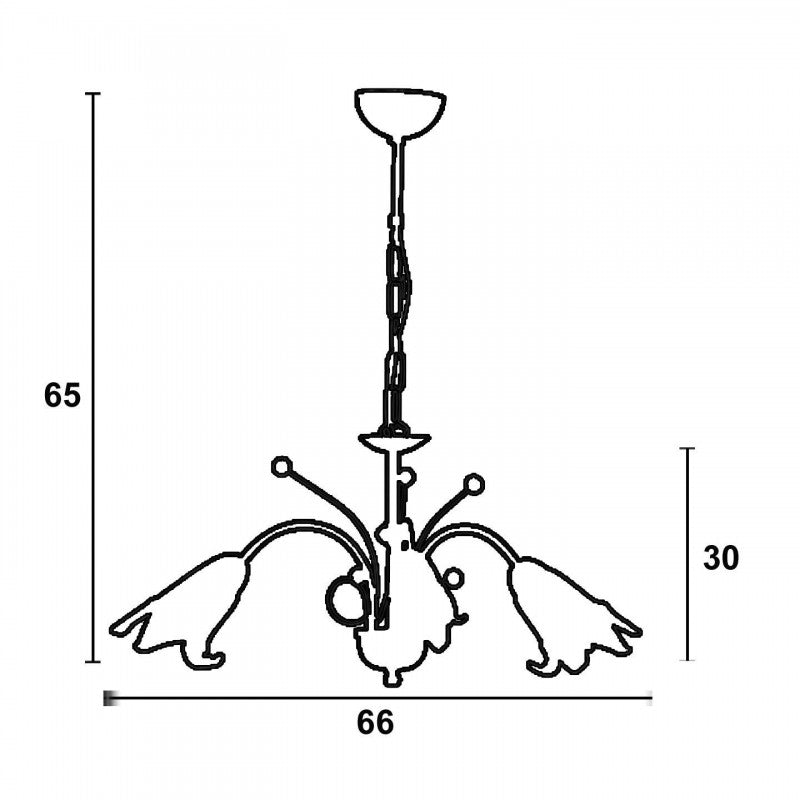 Φωτιστικό Πολύφωτο 3φ Μέταλλο Μπρονζέ/Γυαλί Ε14